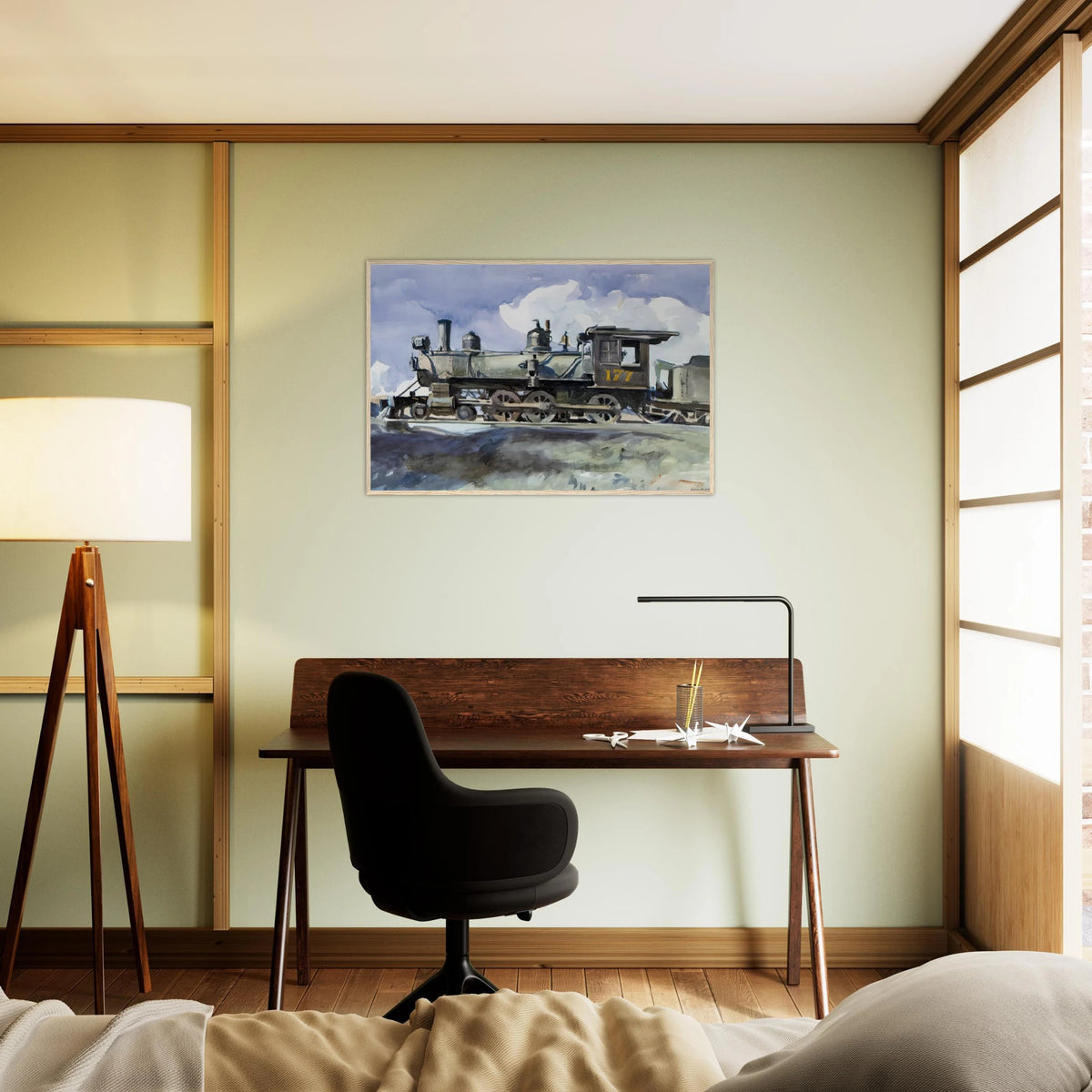 D. and R. G. Locomotive Framed Poster | Edward Hopper Framed Prints Wall Art | Edward Hopper Print