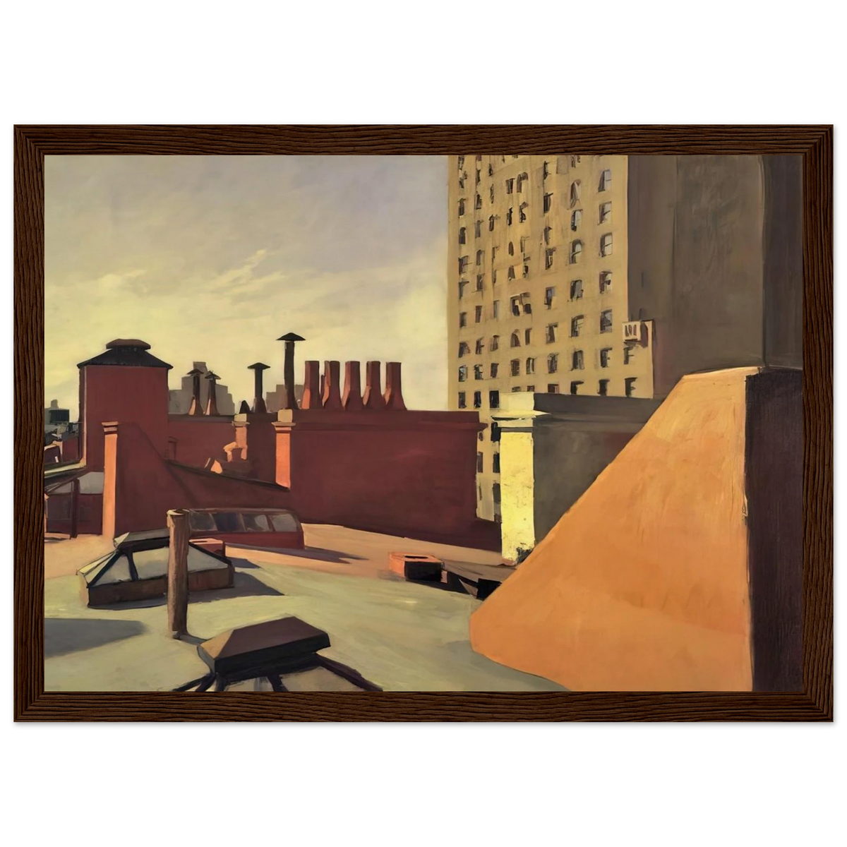 City Roofs Framed Poster | Edward Hopper Framed Prints Wall Art | Edward Hopper Print