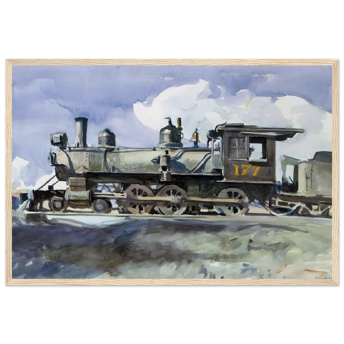 D. and R. G. Locomotive Framed Poster | Edward Hopper Framed Prints Wall Art | Edward Hopper Print