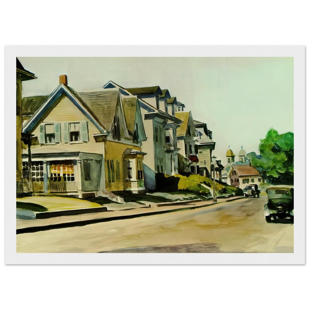 Sun on Prospect Street Gloucester, Massachusetts Framed Poster | Edward Hopper Framed Prints Wall Art | Edward Hopper Print