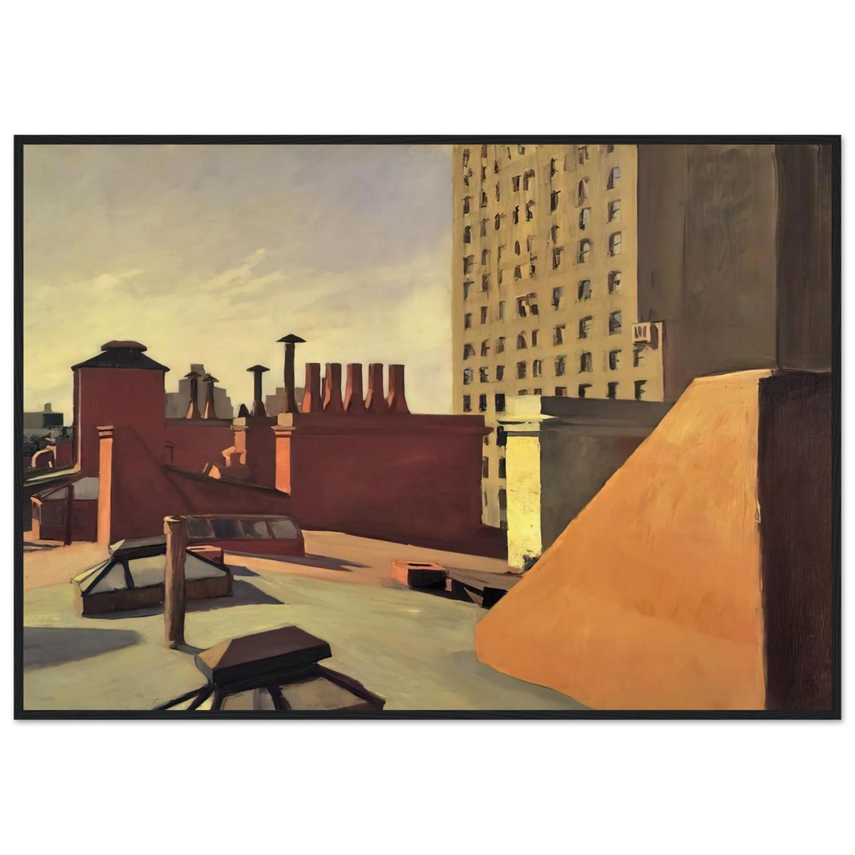 City Roofs Framed Poster | Edward Hopper Framed Prints Wall Art | Edward Hopper Print