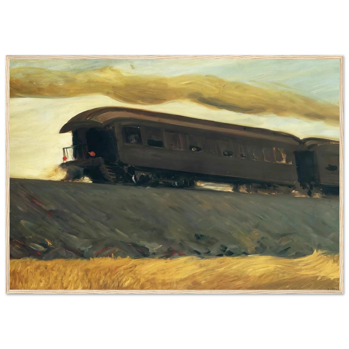 Railroad Train Framed Poster | Edward Hopper Framed Prints Wall Art | Edward Hopper Print