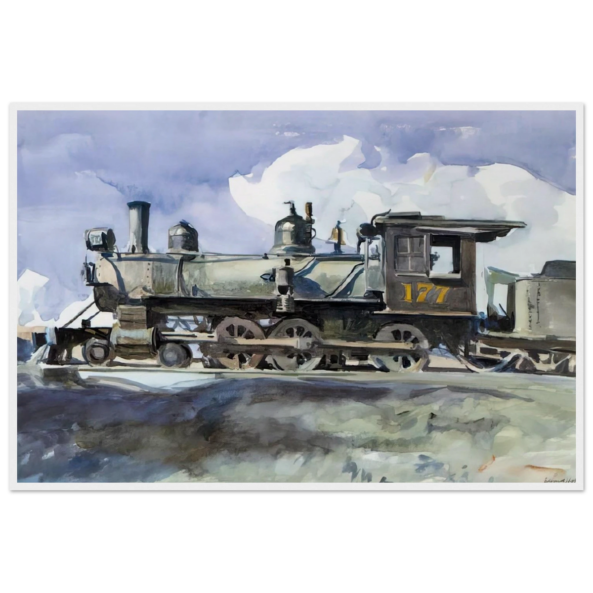 D. and R. G. Locomotive Framed Poster | Edward Hopper Framed Prints Wall Art | Edward Hopper Print