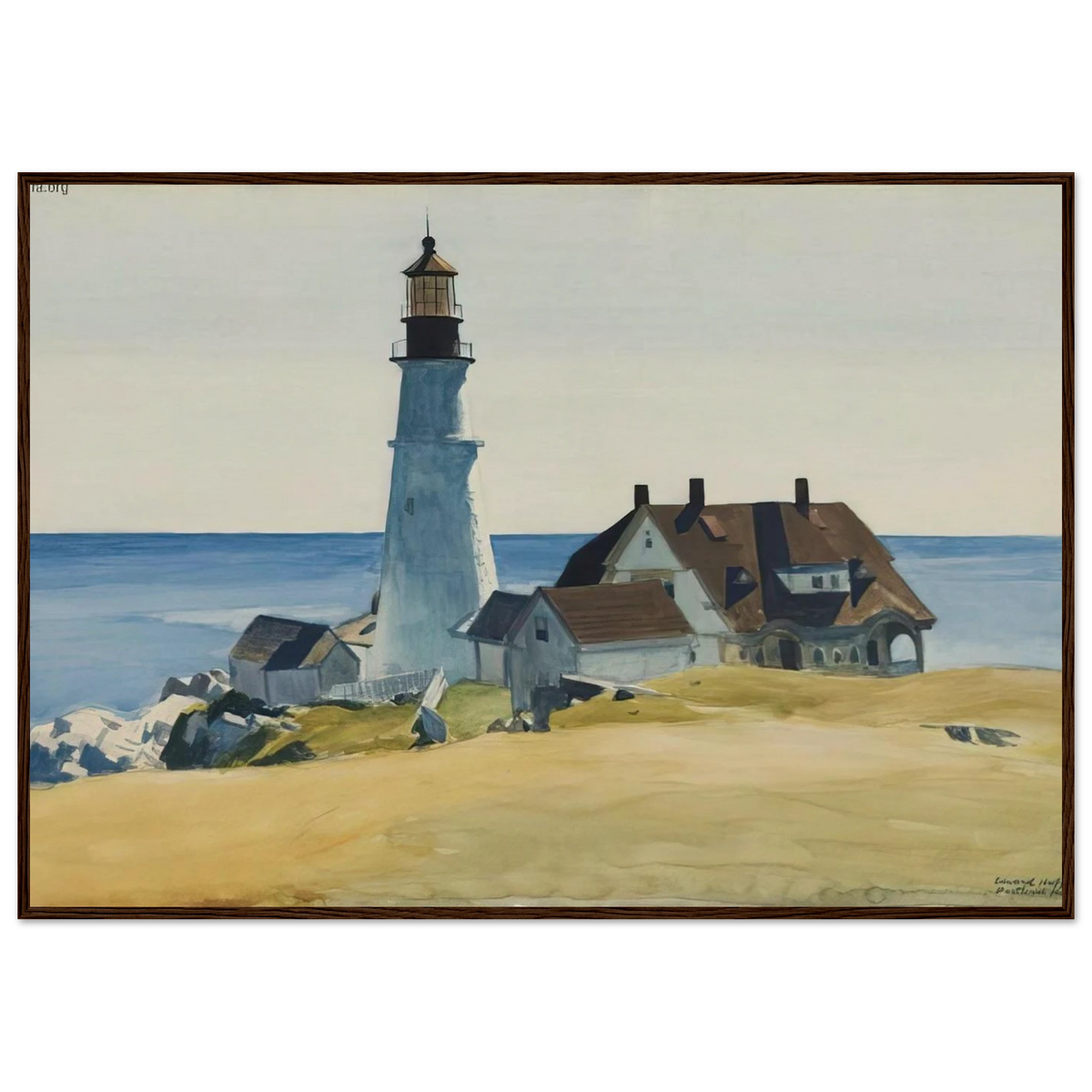 Lighthouse and Buildings, Portland Head, Cape Elizabeth, Maine Framed Poster | Edward Hopper Framed Prints Wall Art | Edward Hopper Print