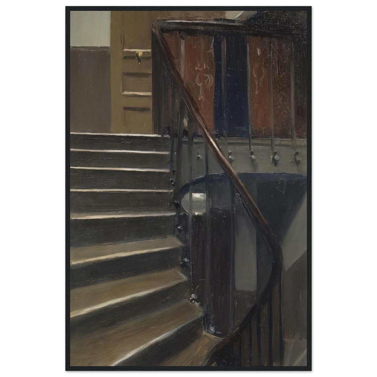 Stairway at 48 rue de Lille, Paris Framed Poster | Edward Hopper Framed Prints Wall Art | Edward Hopper Print