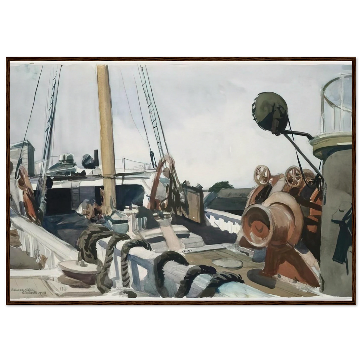 Deck of a Beam Trawler, Gloucester Framed Poster | Edward Hopper Framed Prints Wall Art | Edward Hopper Print
