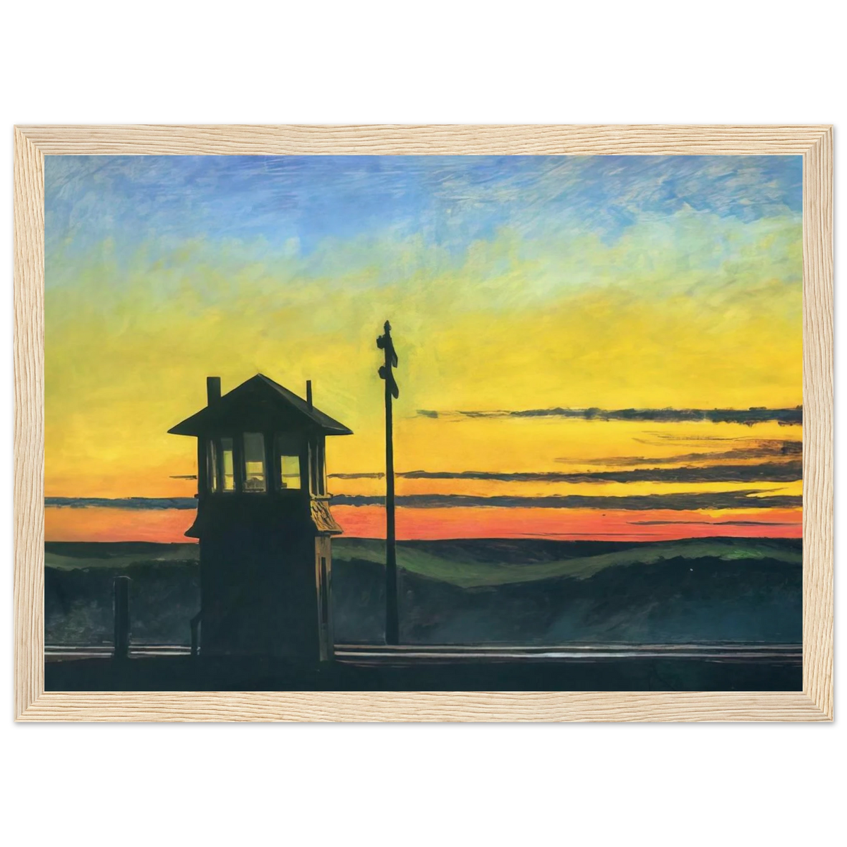 Railroad Sunset Framed Poster | Edward Hopper Framed Prints Wall Art | Edward Hopper Print