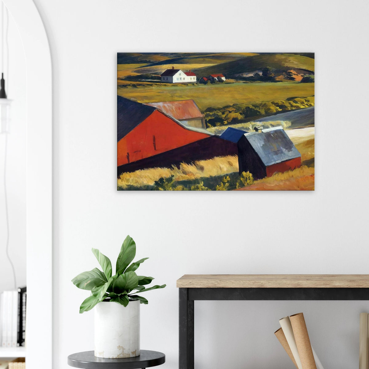 Cobbs Barns and Distant Houses Canvas | Edward Hopper Canvas | Edward Hopper Print
