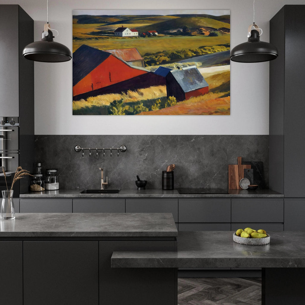 Cobbs Barns and Distant Houses Poster | Edward Hopper Poster | Edward Hopper Print