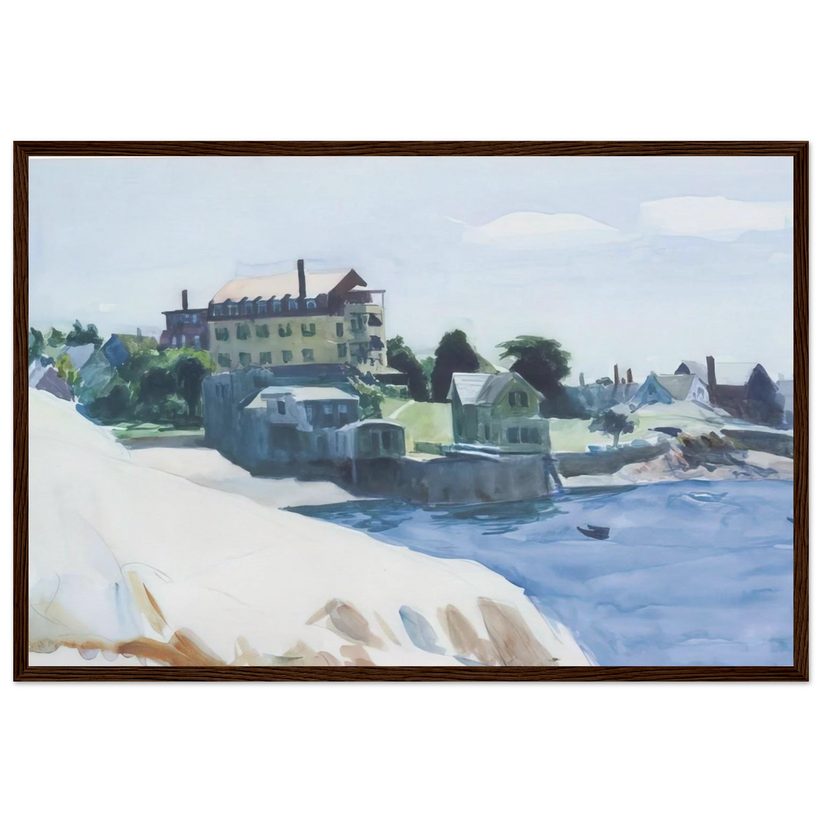 Small Town on Cove Framed Poster | Edward Hopper Framed Prints Wall Art | Edward Hopper Print