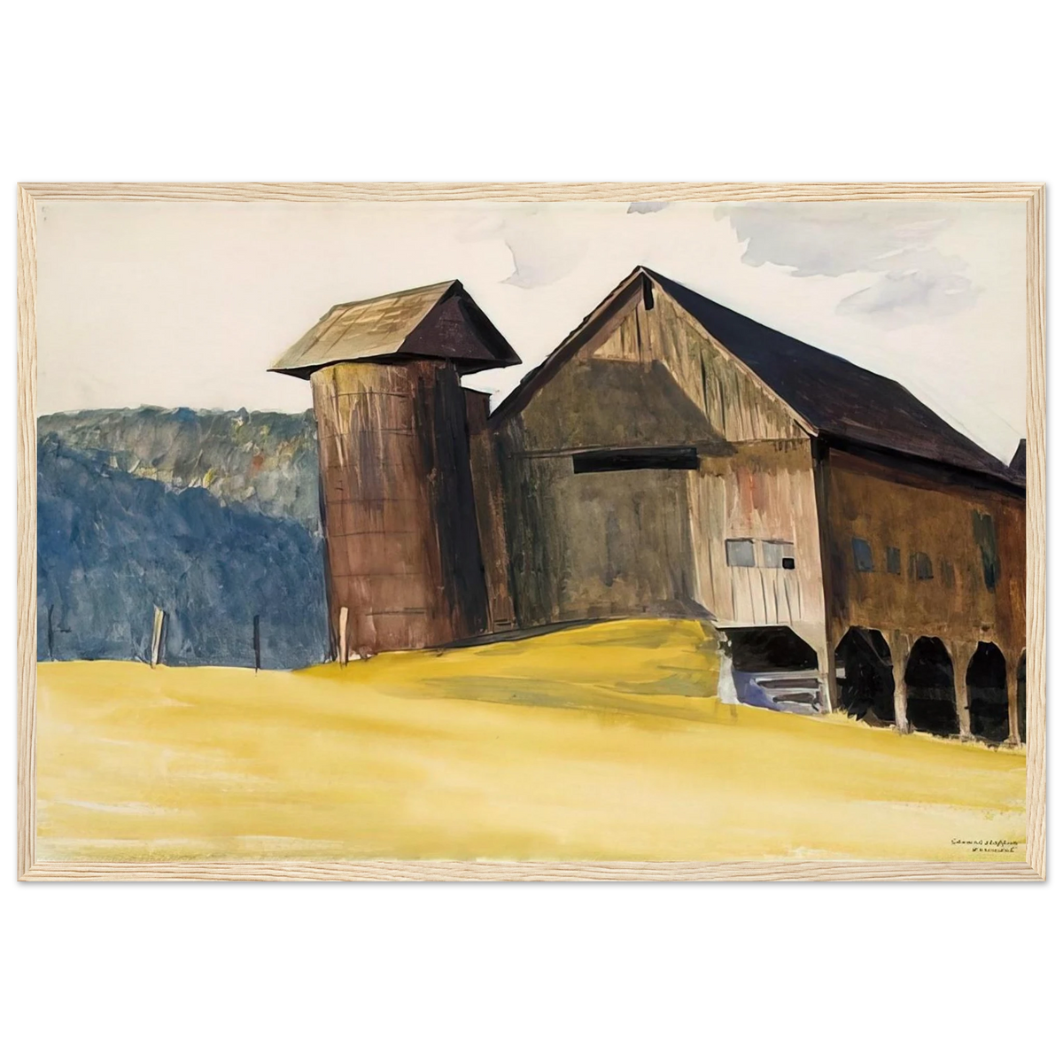 Barn and Silo, Vermont Framed Poster | Edward Hopper Framed Prints Wall Art | Edward Hopper Print
