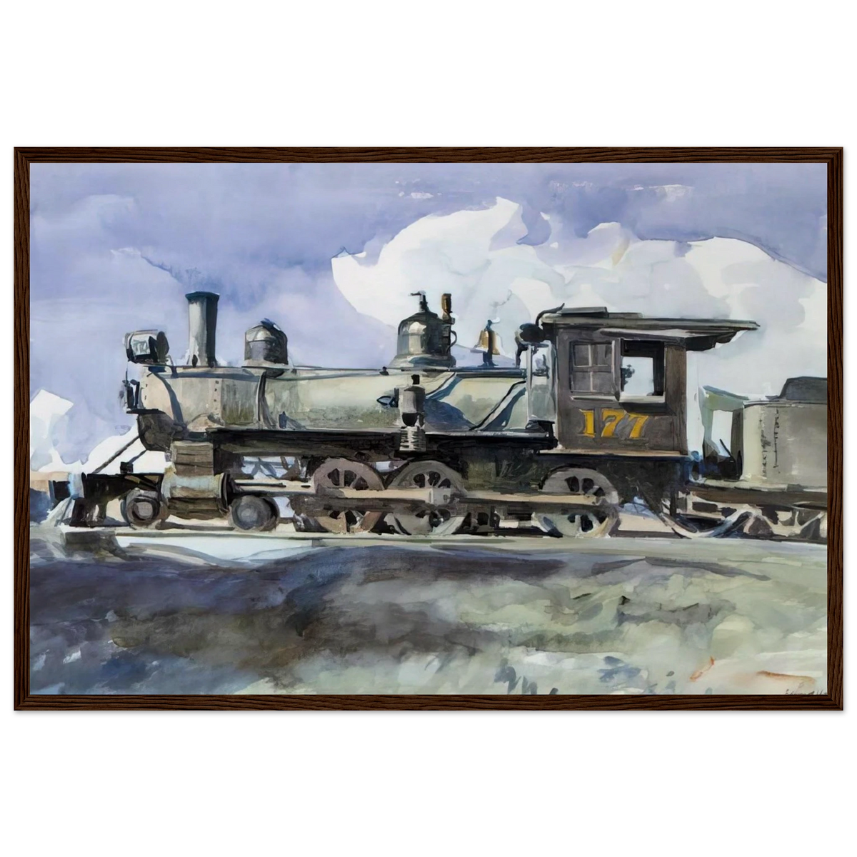 D. and R. G. Locomotive Framed Poster | Edward Hopper Framed Prints Wall Art | Edward Hopper Print