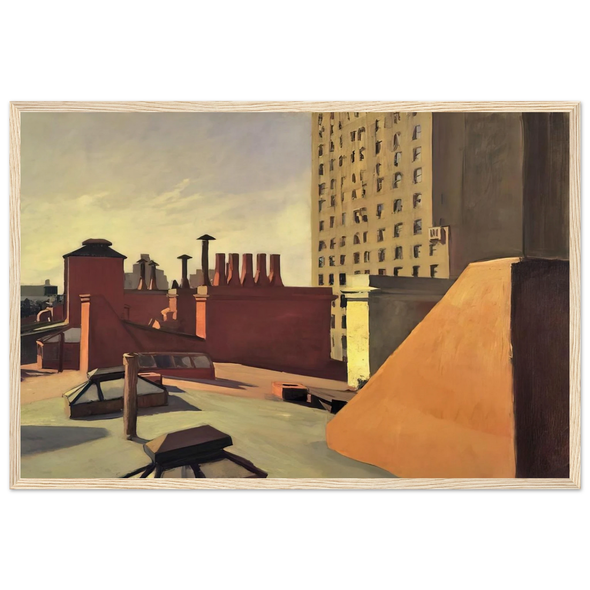 City Roofs Framed Poster | Edward Hopper Framed Prints Wall Art | Edward Hopper Print