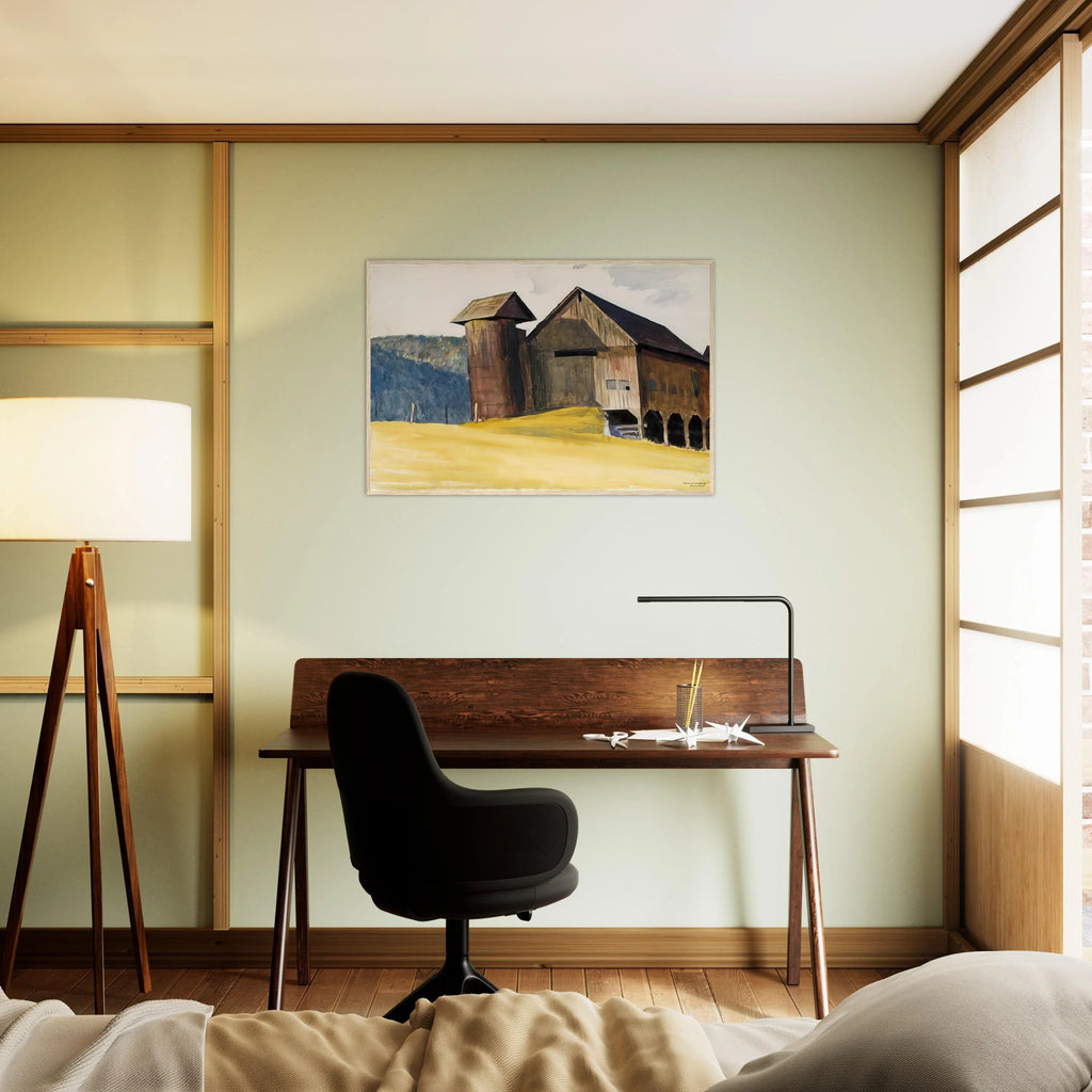 Barn and Silo, Vermont Framed Poster | Edward Hopper Framed Prints Wall Art | Edward Hopper Print