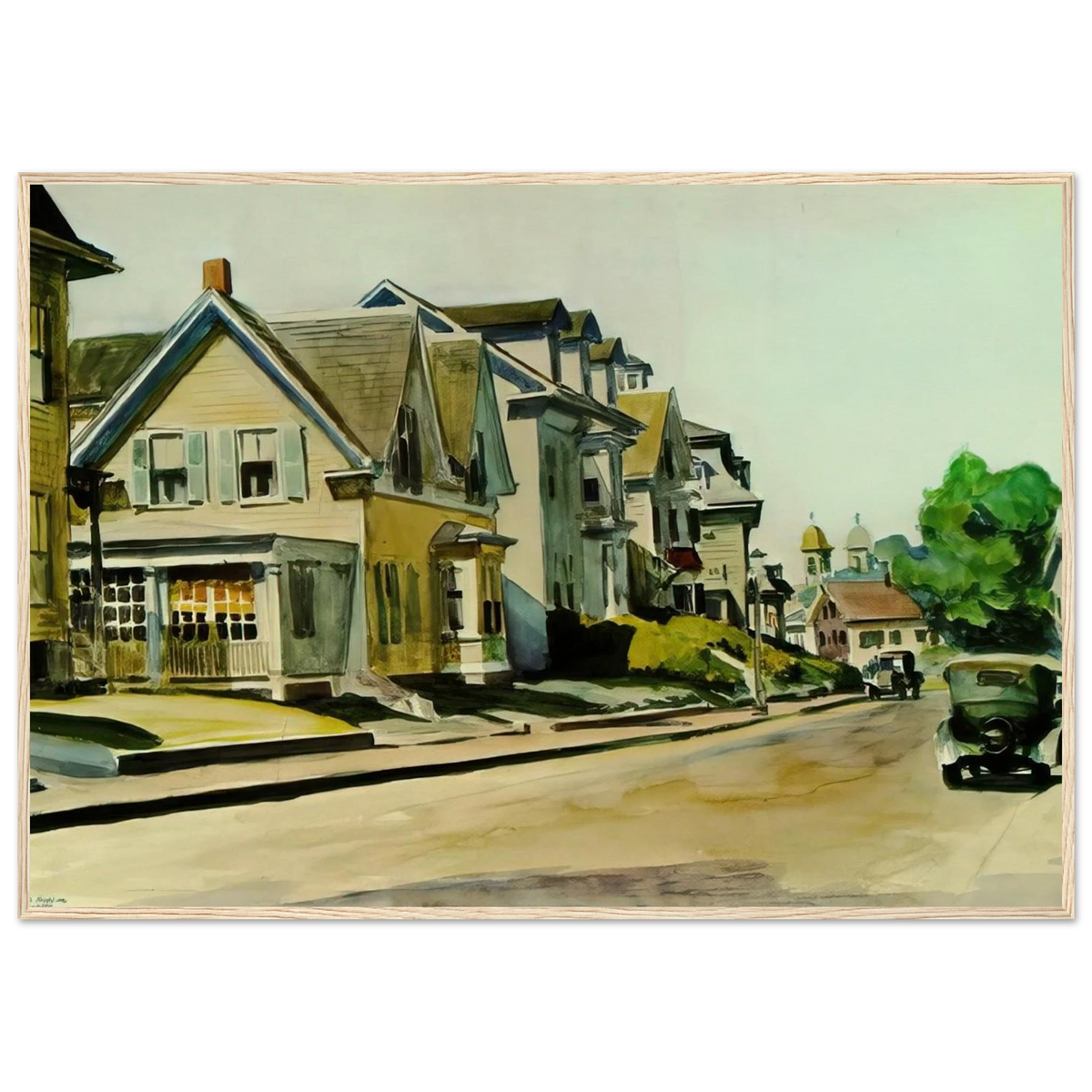 Sun on Prospect Street Gloucester, Massachusetts Framed Poster | Edward Hopper Framed Prints Wall Art | Edward Hopper Print
