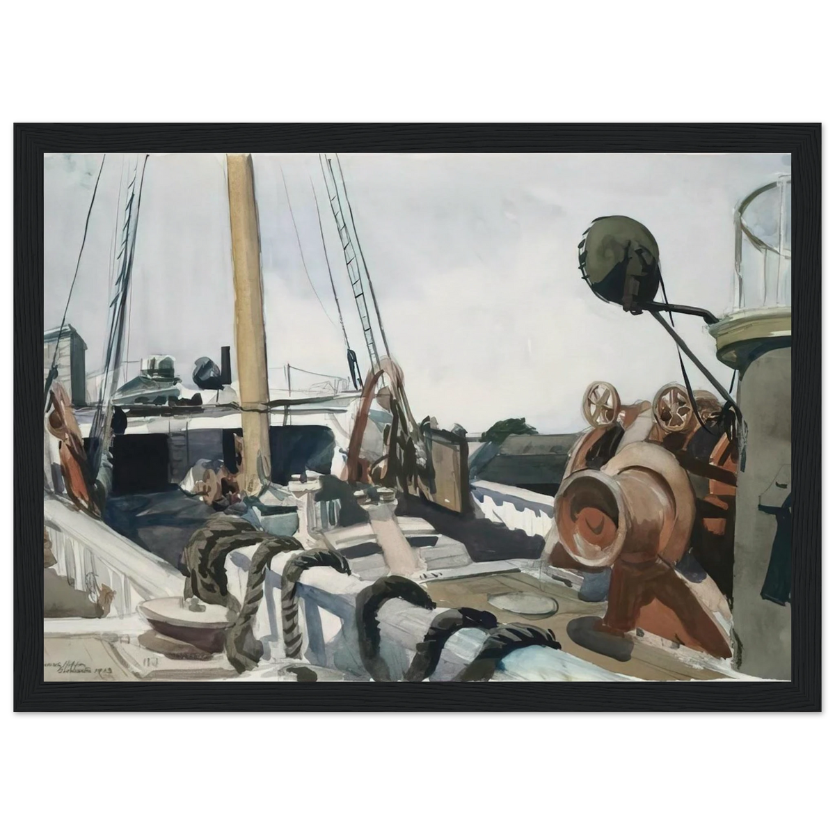 Deck of a Beam Trawler, Gloucester Framed Poster | Edward Hopper Framed Prints Wall Art | Edward Hopper Print
