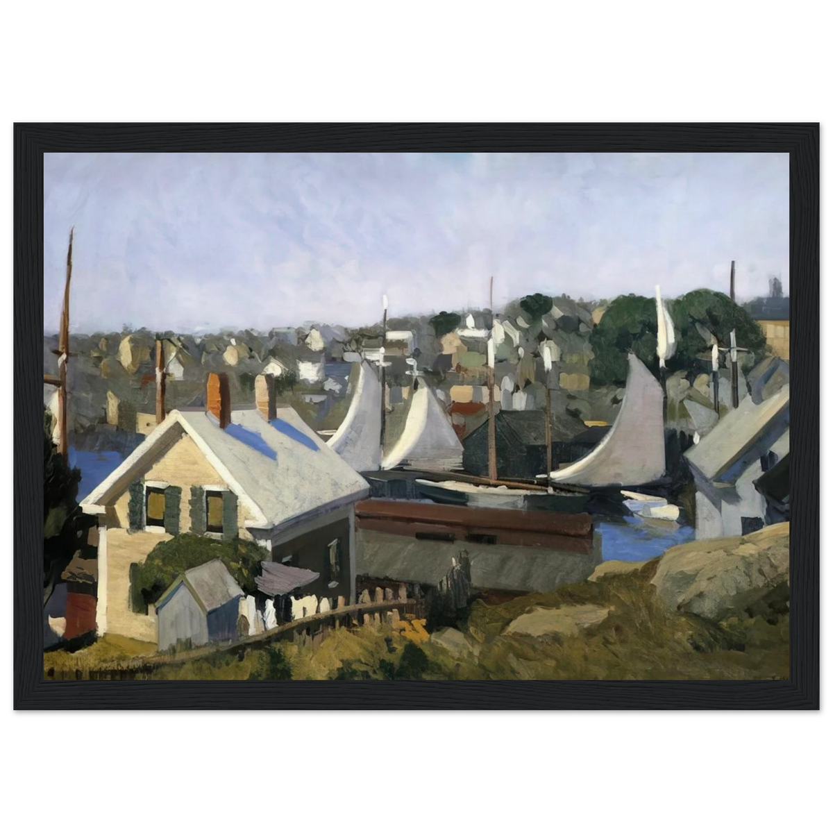 Gloucester Harbor Framed Poster | Edward Hopper Framed Prints Wall Art | Edward Hopper Print