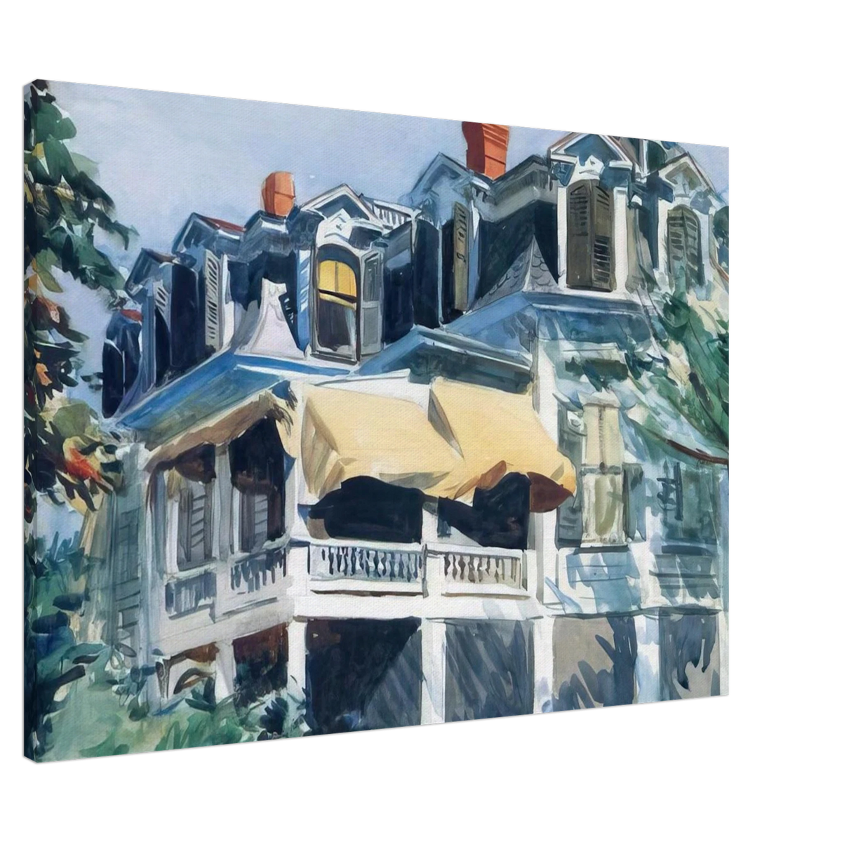 The Mansard Roof Canvas | Edward Hopper Canvas | Edward Hopper Print