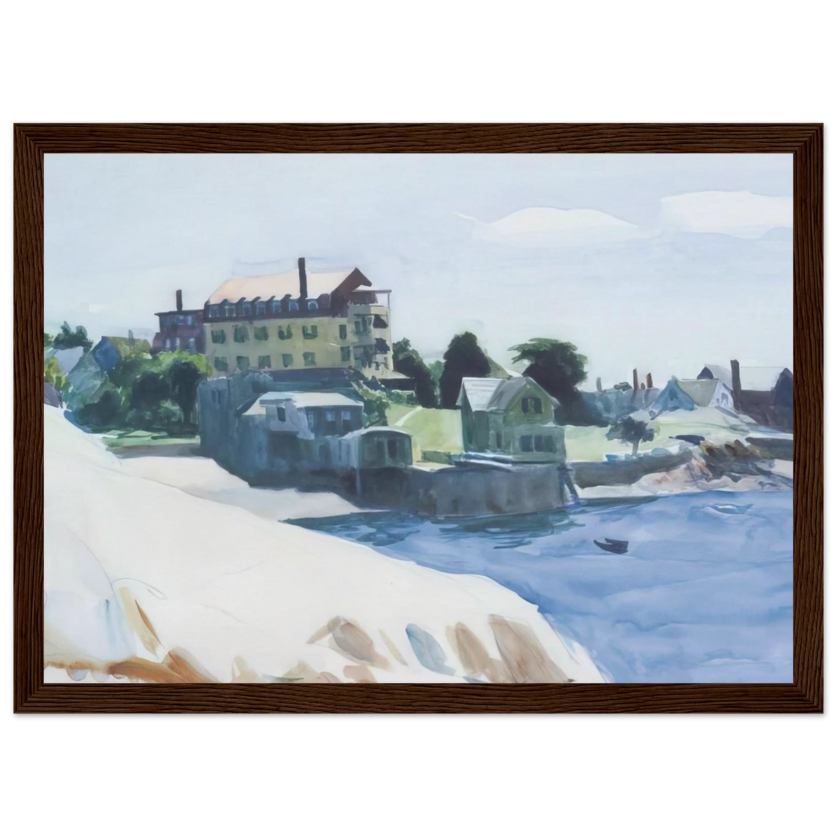 Small Town on Cove Framed Poster | Edward Hopper Framed Prints Wall Art | Edward Hopper Print