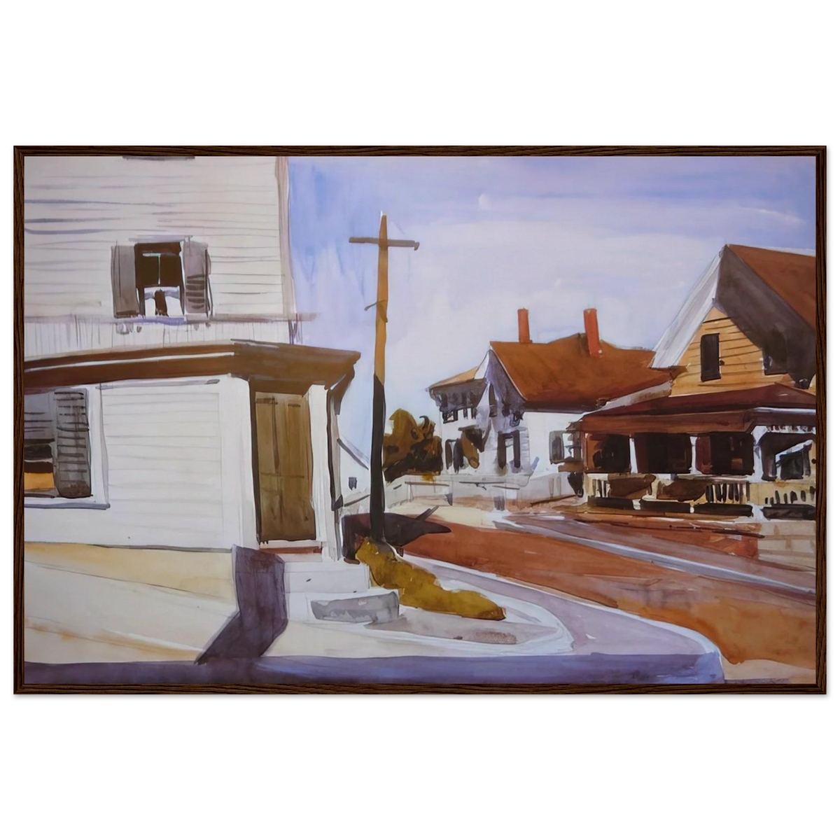 Street Corner Framed Poster | Edward Hopper Framed Prints Wall Art | Edward Hopper Print