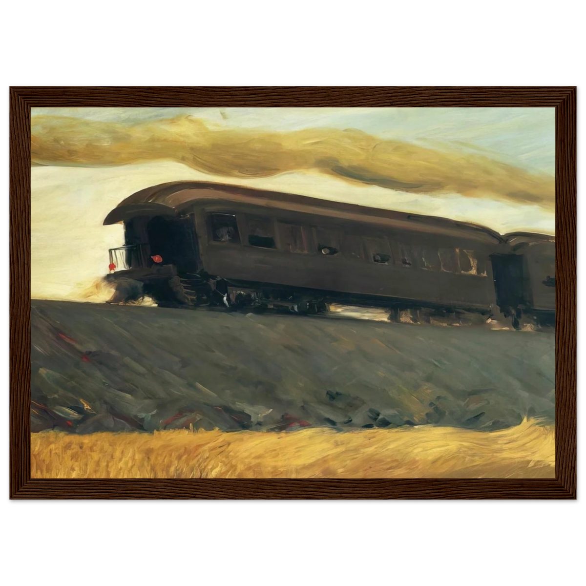 Railroad Train Framed Poster | Edward Hopper Framed Prints Wall Art | Edward Hopper Print