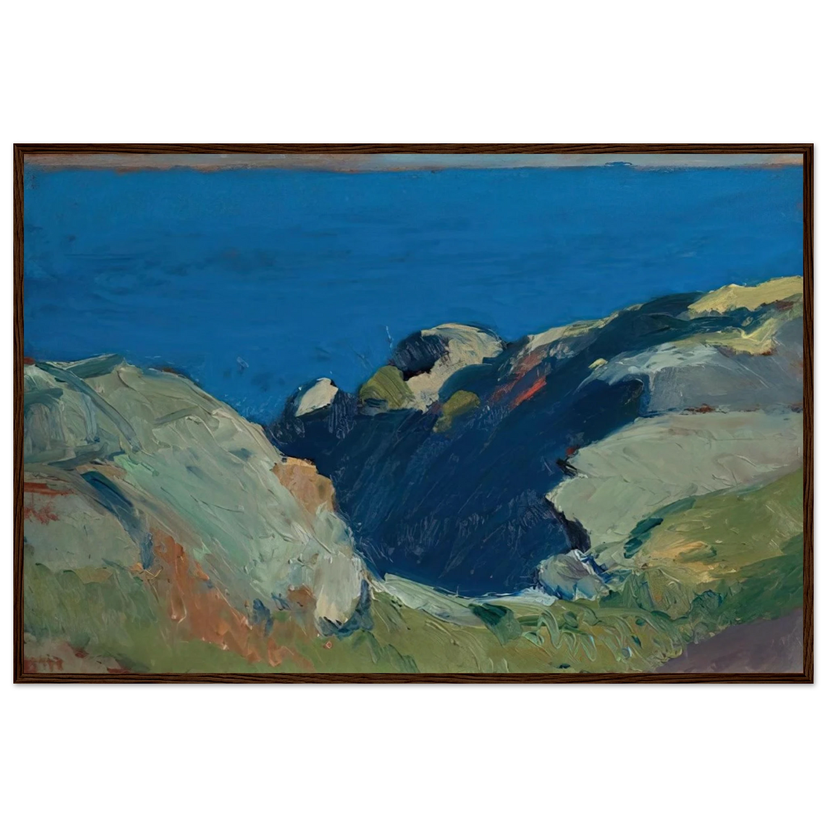 Rocks and Sea Framed Poster | Edward Hopper Framed Prints Wall Art | Edward Hopper Print