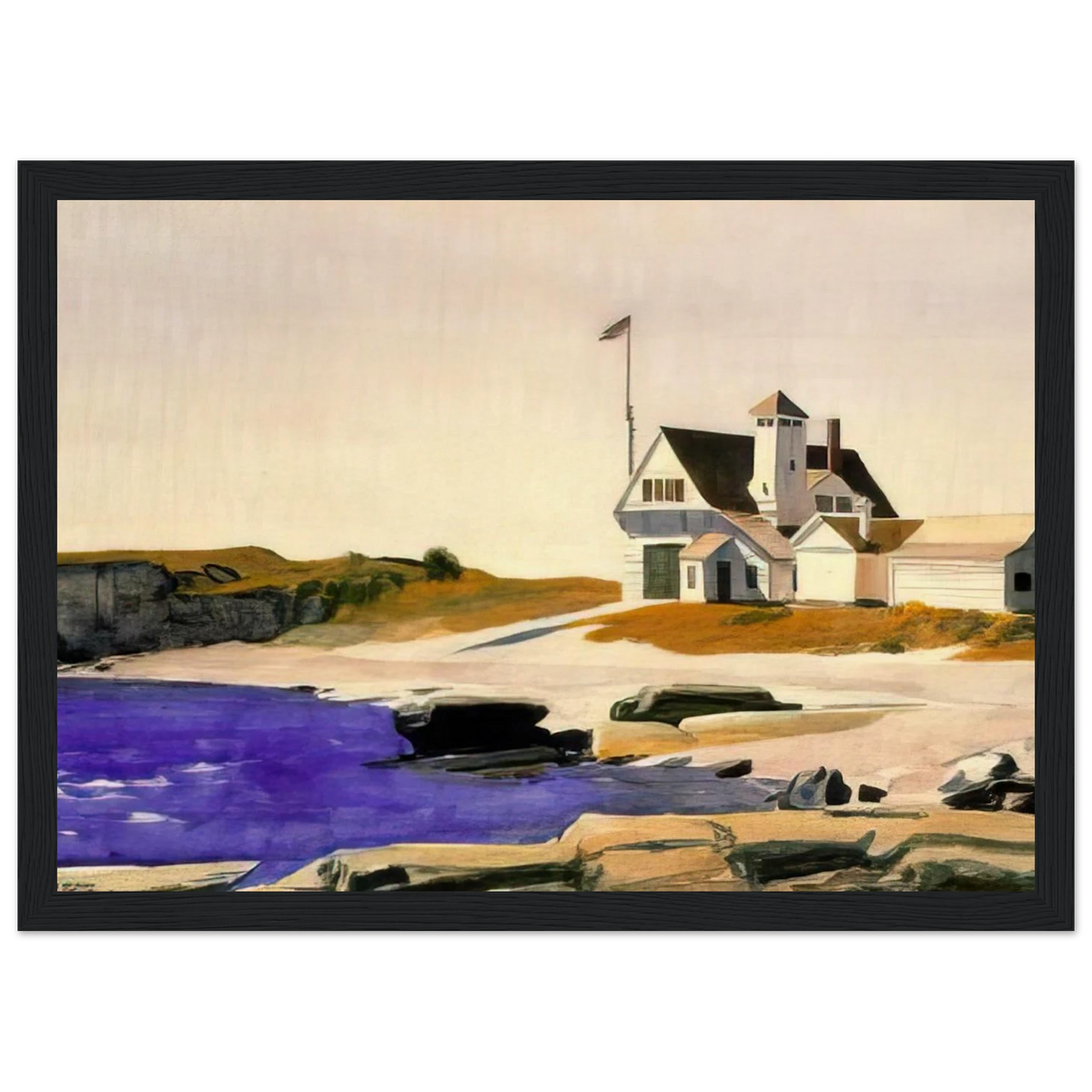 Coast Guard Station, Two Lights, Maine Framed Poster | Edward Hopper Framed Prints Wall Art | Edward Hopper Print
