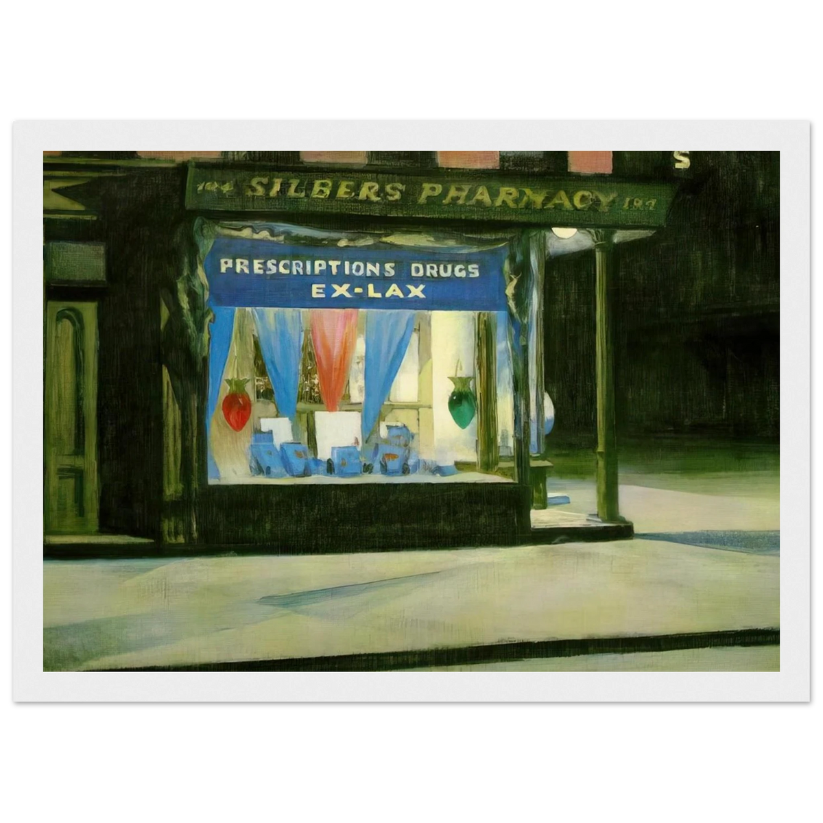 Drug Store Framed Poster | Edward Hopper Framed Prints Wall Art | Edward Hopper Print