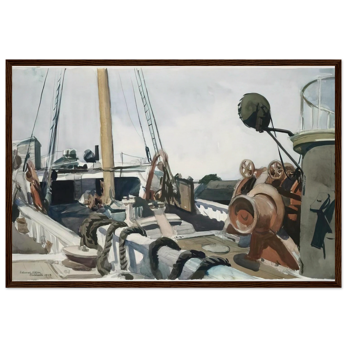 Deck of a Beam Trawler, Gloucester Framed Poster | Edward Hopper Framed Prints Wall Art | Edward Hopper Print