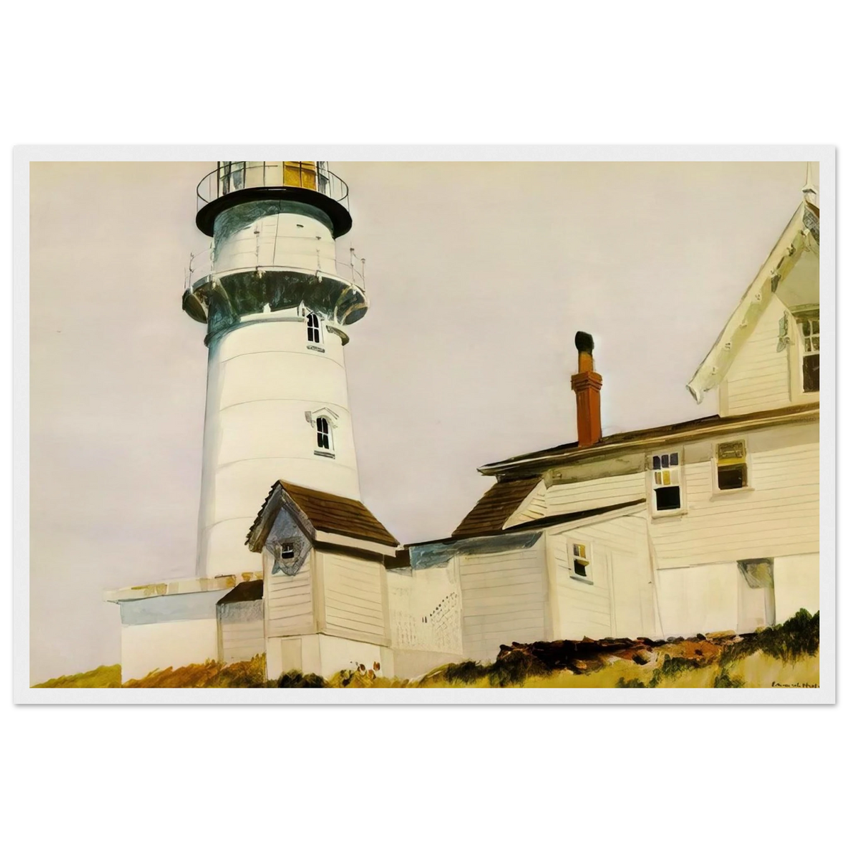 Light at Two lights Framed Poster | Edward Hopper Framed Prints Wall Art | Edward Hopper Print