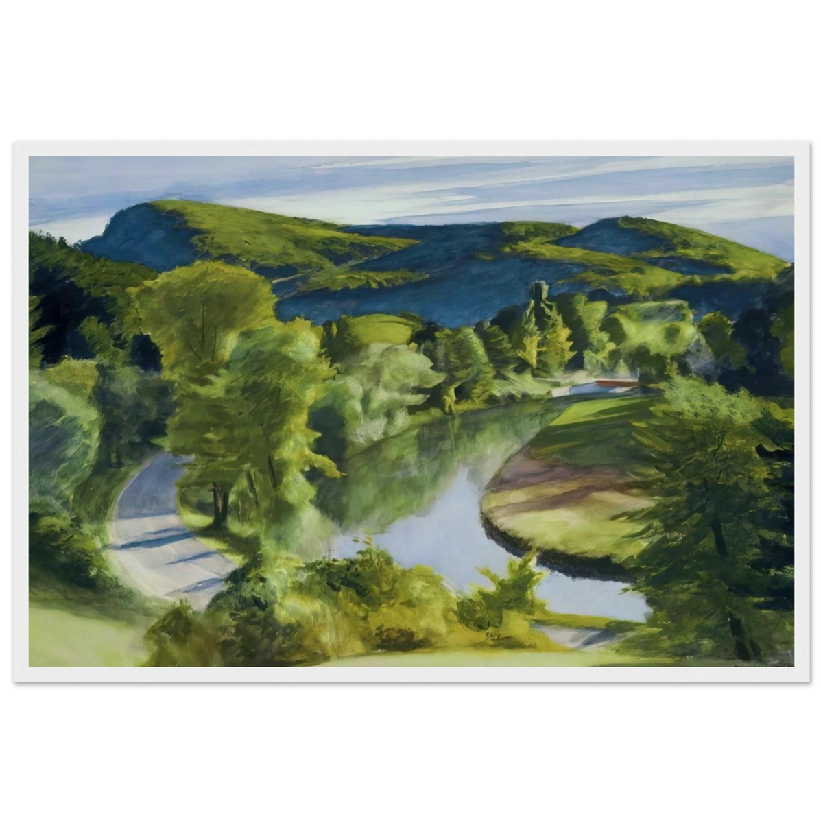 First Branch of the White River, Vermont Framed Poster | Edward Hopper Framed Prints Wall Art | Edward Hopper Print