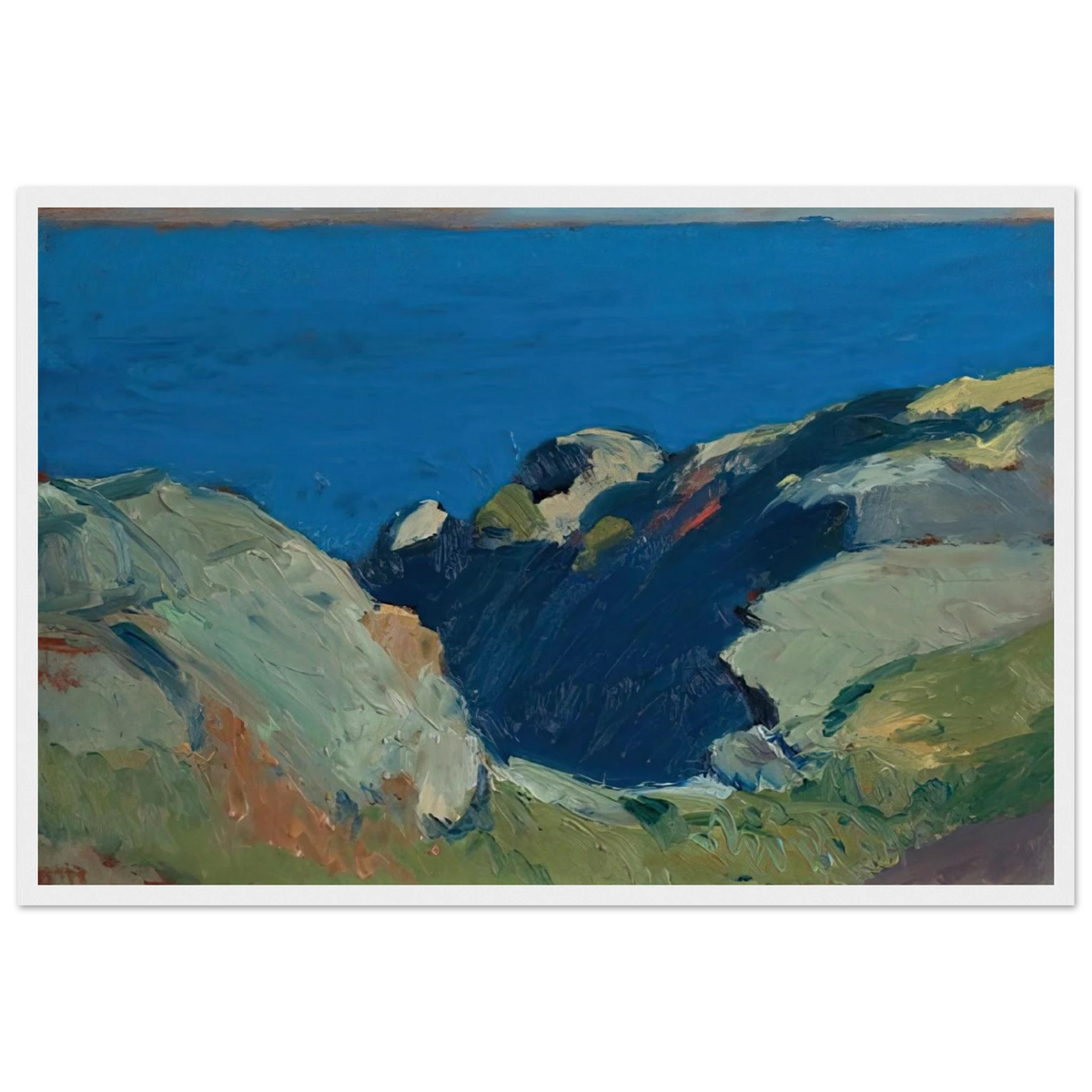 Rocks and Sea Framed Poster | Edward Hopper Framed Prints Wall Art | Edward Hopper Print