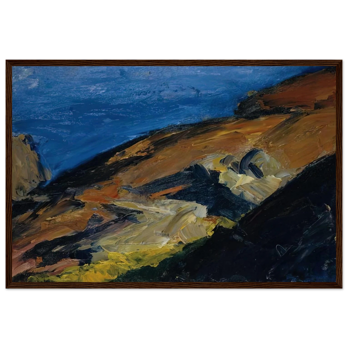 Rocks and Shore Framed Poster | Edward Hopper Framed Prints Wall Art | Edward Hopper Print