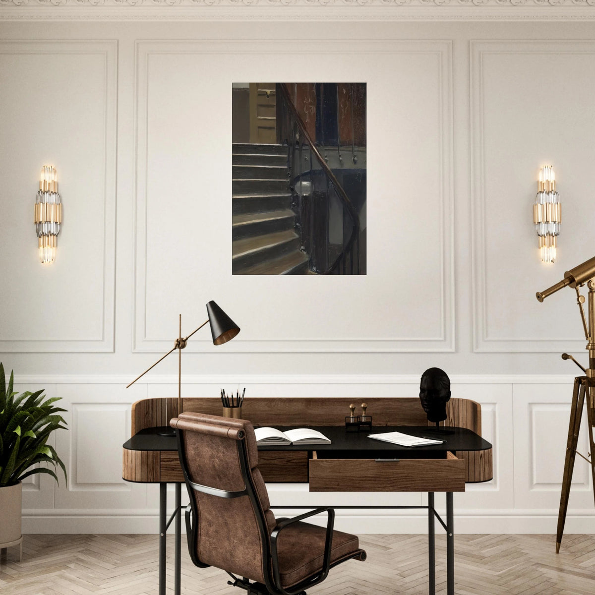 Stairway at 48 rue de Lille, Paris Canvas | Edward Hopper Canvas | Edward Hopper Print