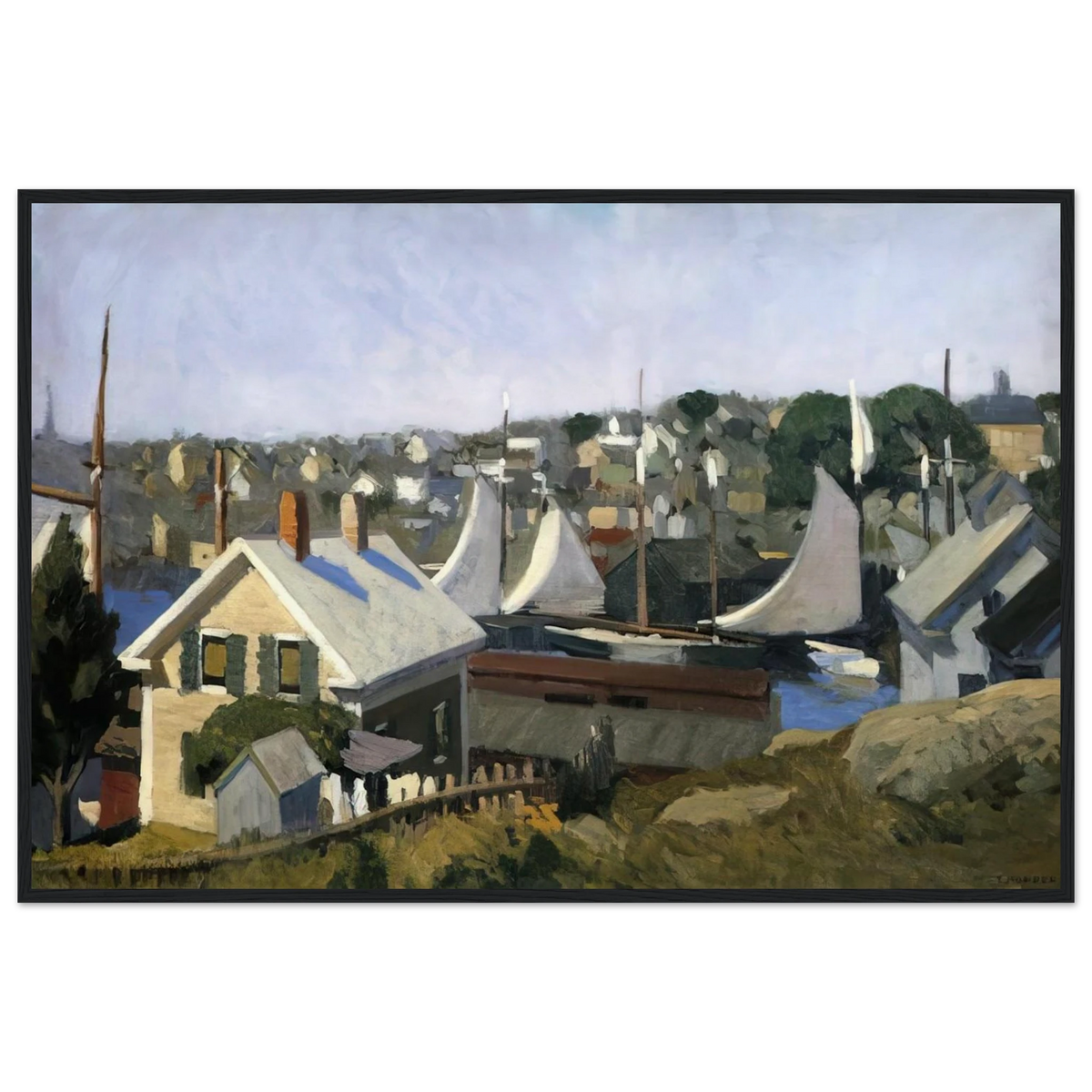 Gloucester Harbor Framed Poster | Edward Hopper Framed Prints Wall Art | Edward Hopper Print