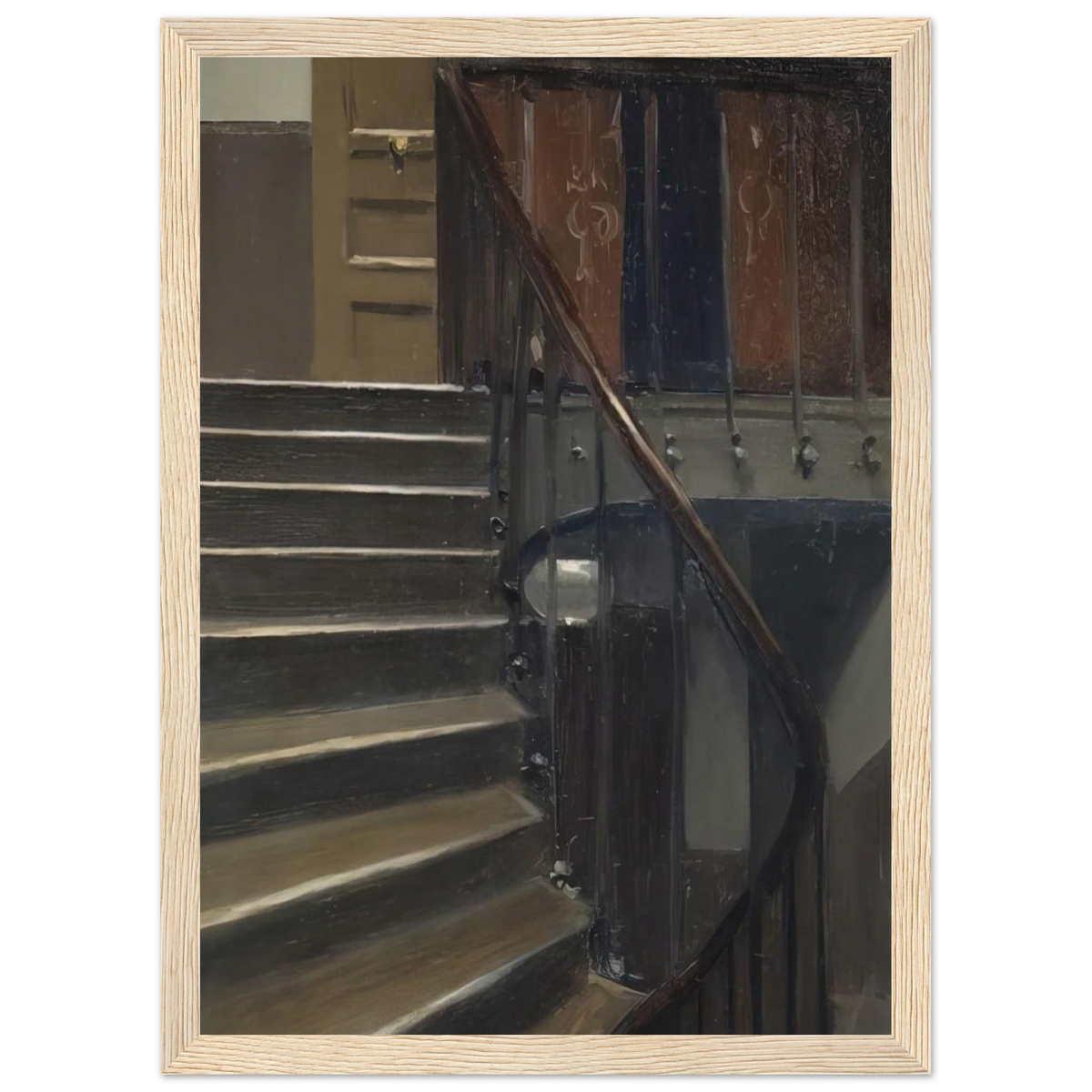 Stairway at 48 rue de Lille, Paris Framed Poster | Edward Hopper Framed Prints Wall Art | Edward Hopper Print