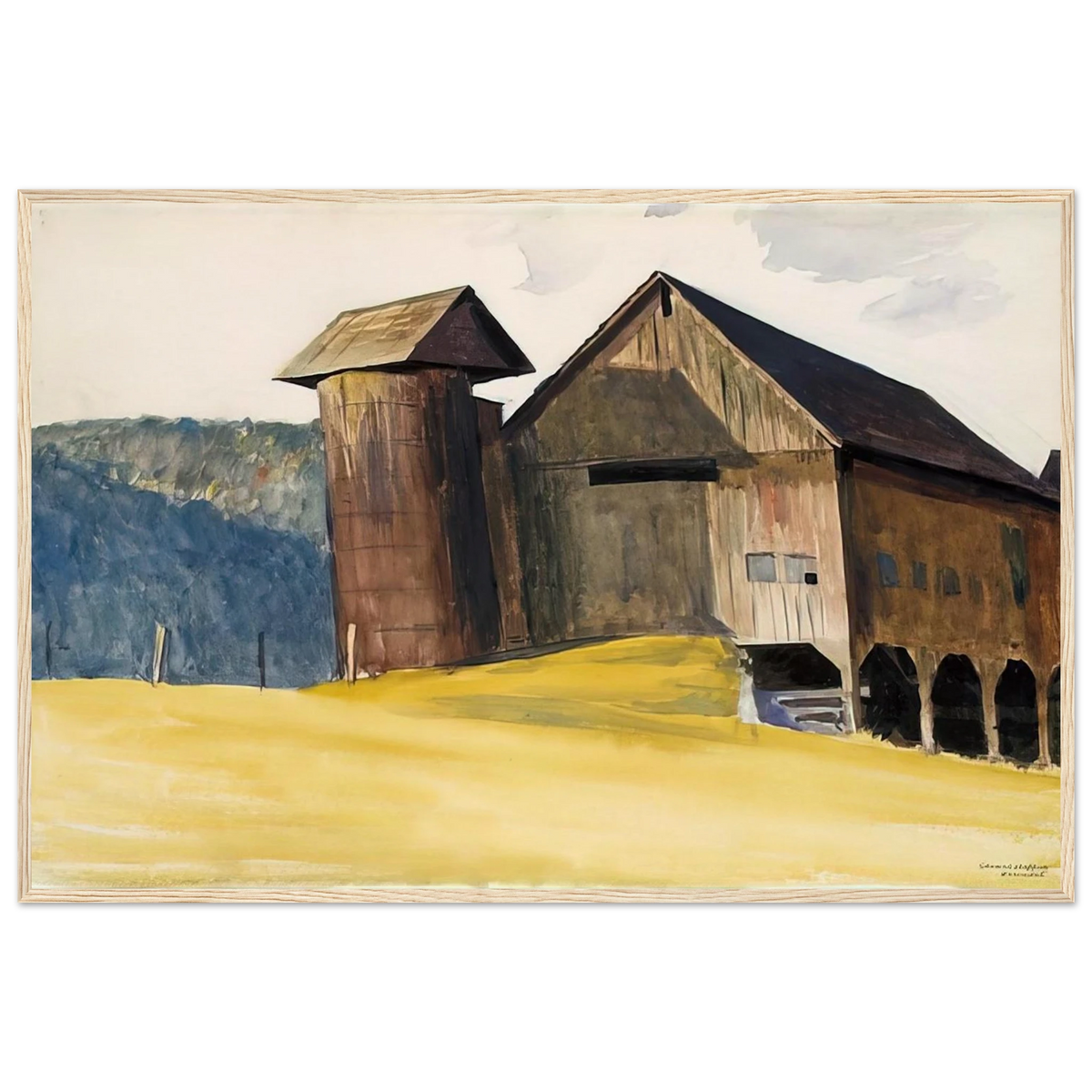 Barn and Silo, Vermont Framed Poster | Edward Hopper Framed Prints Wall Art | Edward Hopper Print