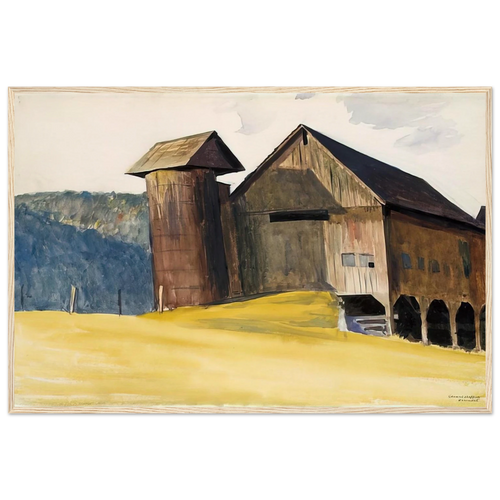 Barn and Silo, Vermont Framed Poster | Edward Hopper Framed Prints Wall Art | Edward Hopper Print