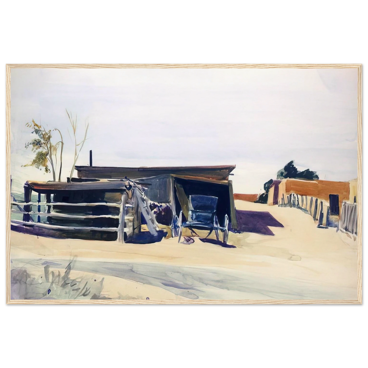 Adobes and Shed, New Mexico Framed Poster | Edward Hopper Framed Prints Wall Art | Edward Hopper Print