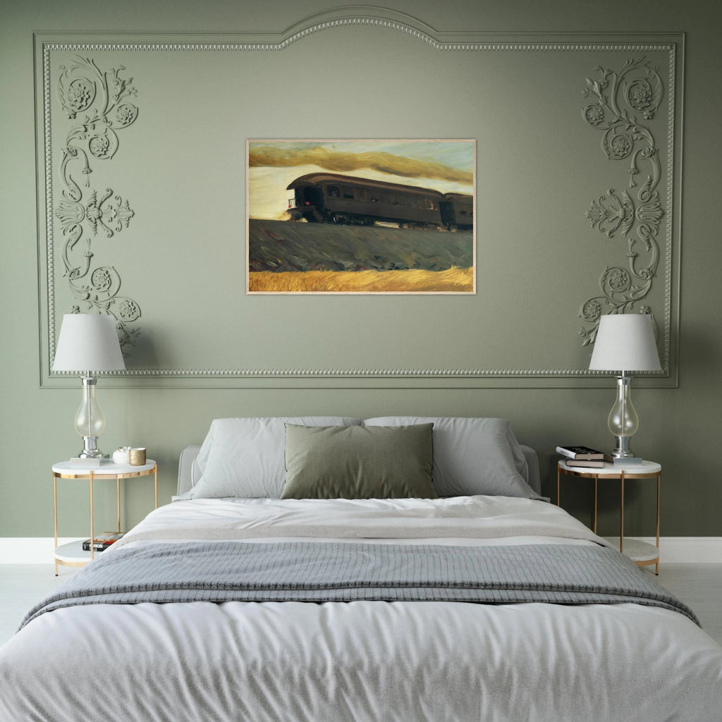 Railroad Train Framed Poster | Edward Hopper Framed Prints Wall Art | Edward Hopper Print