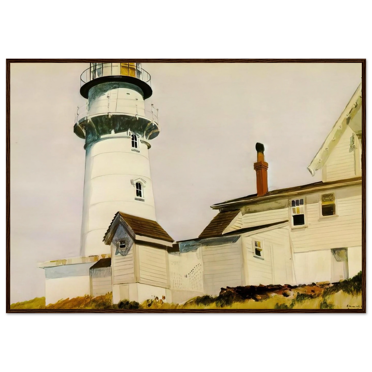 Light at Two lights Framed Poster | Edward Hopper Framed Prints Wall Art | Edward Hopper Print