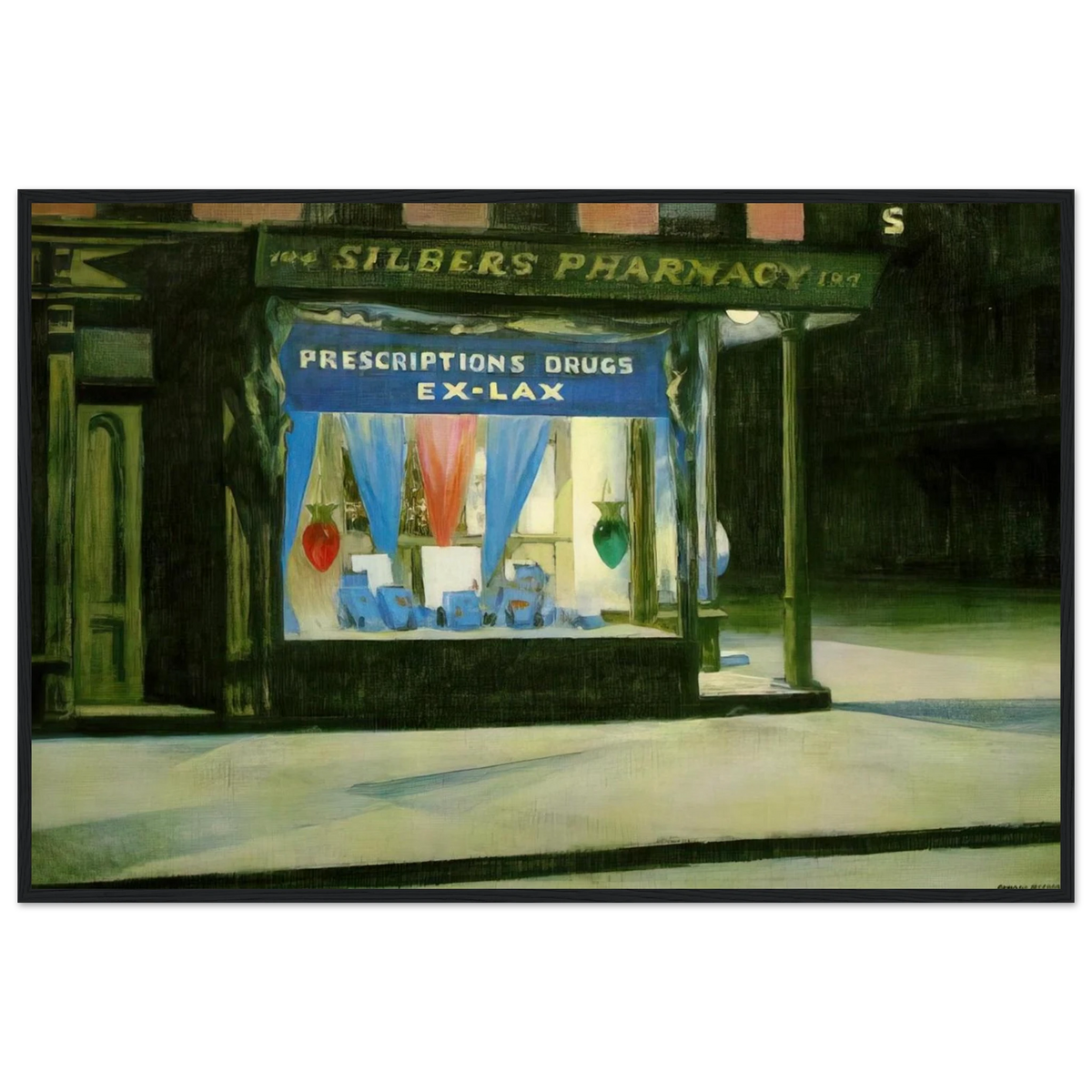 Drug Store Framed Poster | Edward Hopper Framed Prints Wall Art | Edward Hopper Print