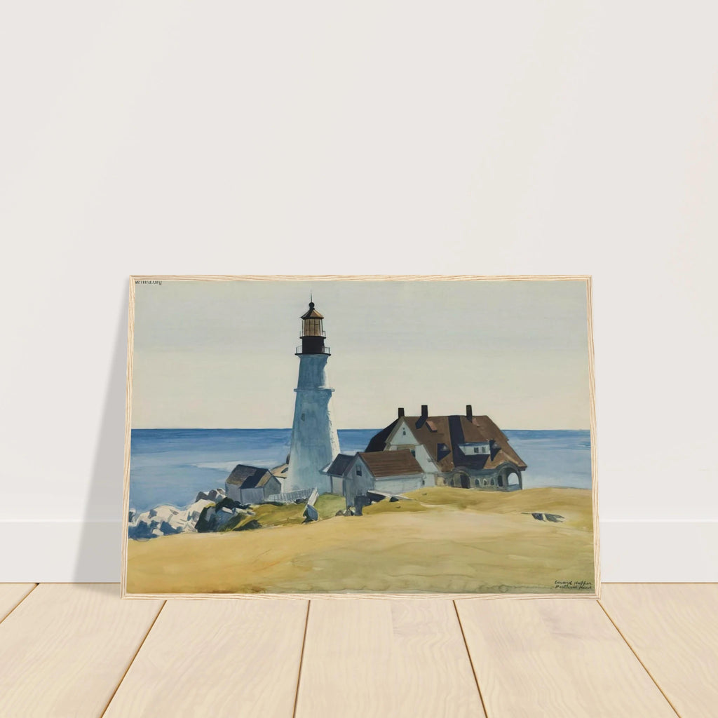 Lighthouse and Buildings, Portland Head, Cape Elizabeth, Maine Framed Poster | Edward Hopper Framed Prints Wall Art | Edward Hopper Print
