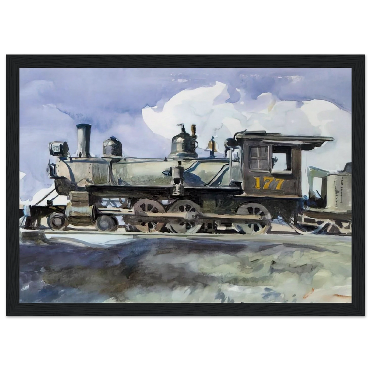 D. and R. G. Locomotive Framed Poster | Edward Hopper Framed Prints Wall Art | Edward Hopper Print