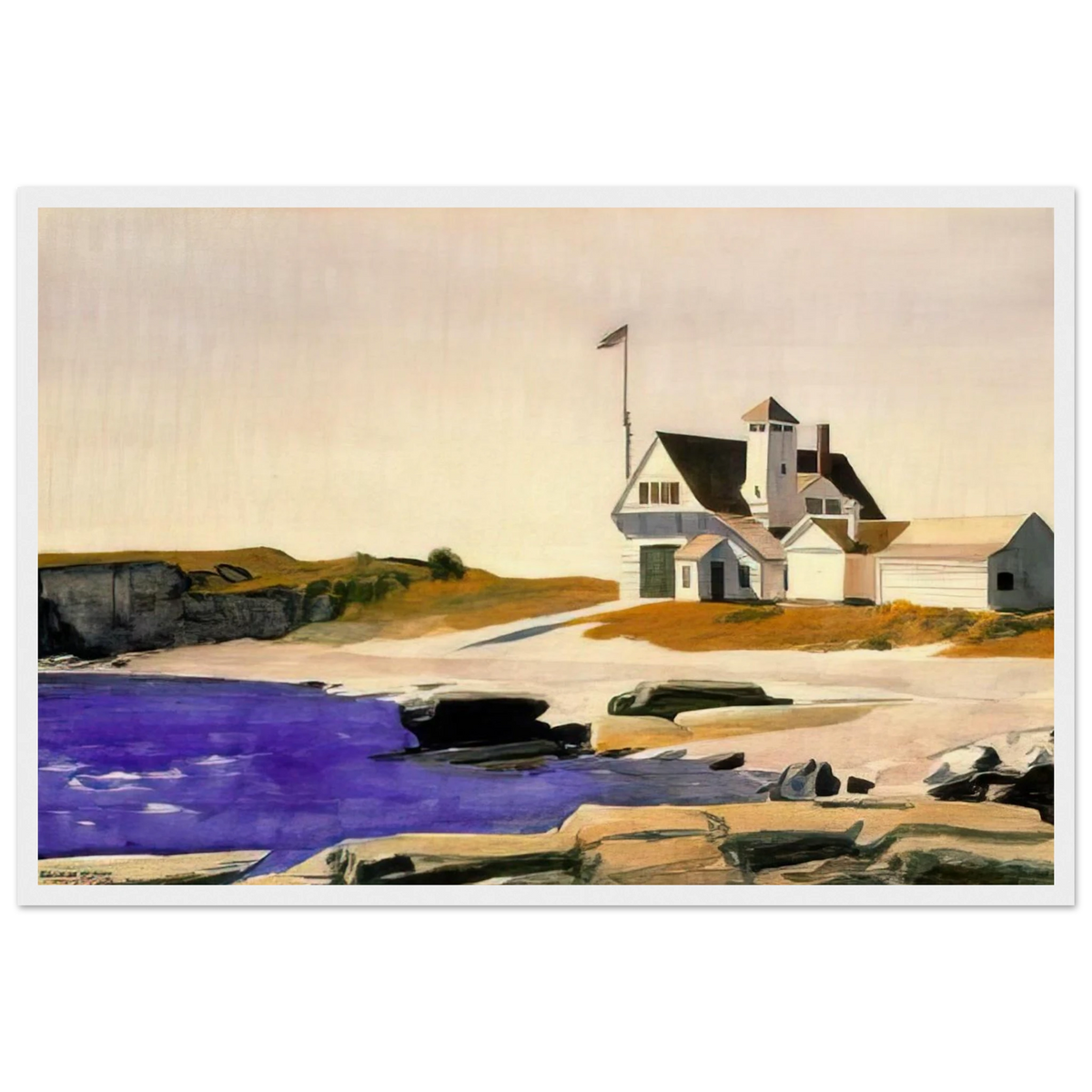 Coast Guard Station, Two Lights, Maine Framed Poster | Edward Hopper Framed Prints Wall Art | Edward Hopper Print