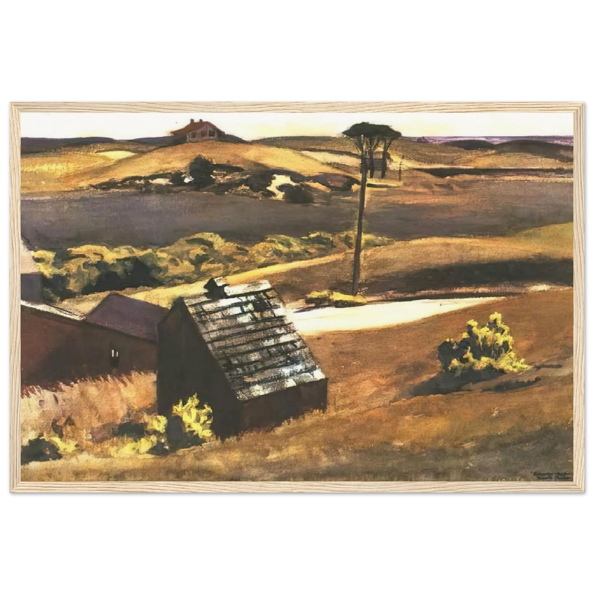 Burly Cobb Hen Coop and Barn Framed Poster | Edward Hopper Framed Prints Wall Art | Edward Hopper Print