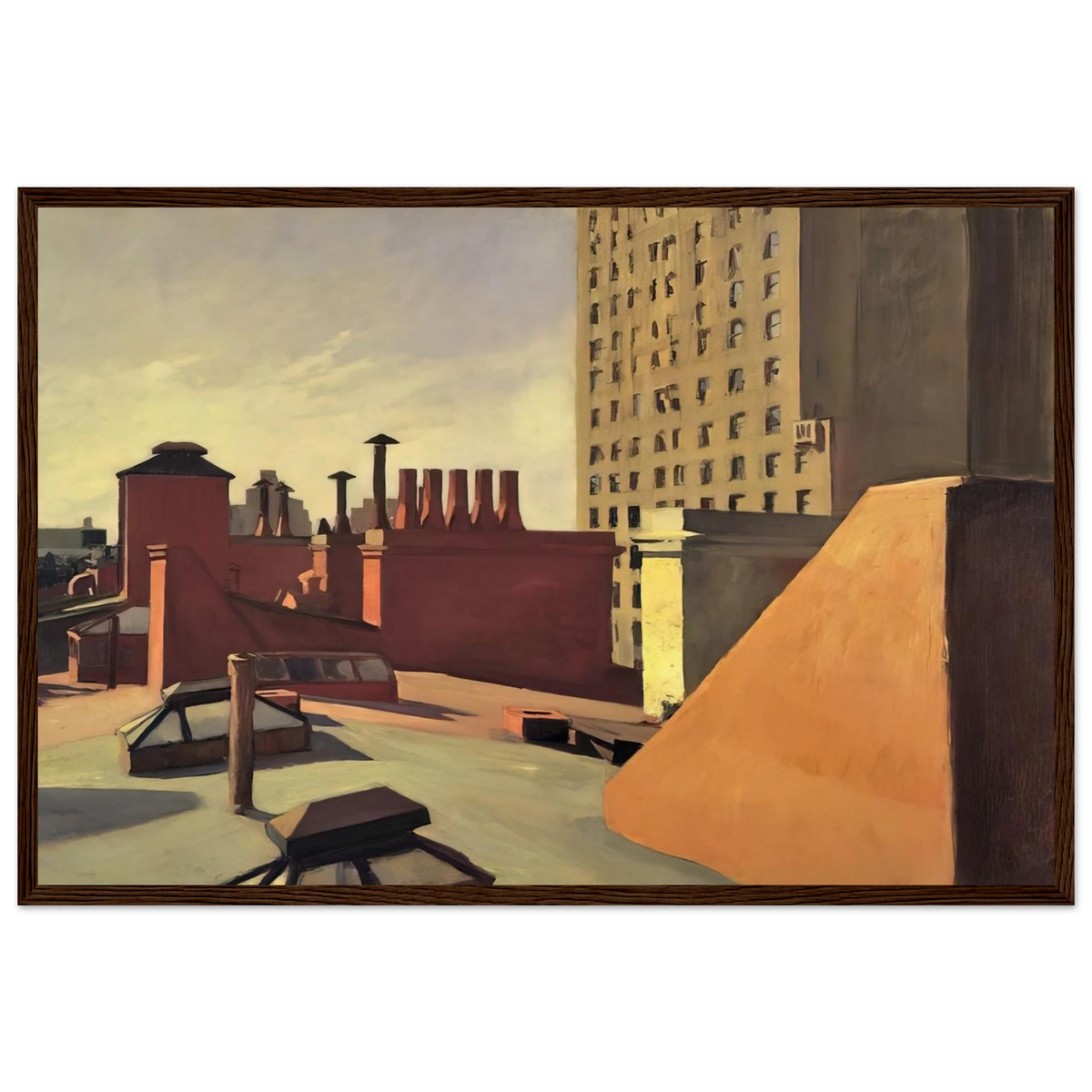 City Roofs Framed Poster | Edward Hopper Framed Prints Wall Art | Edward Hopper Print