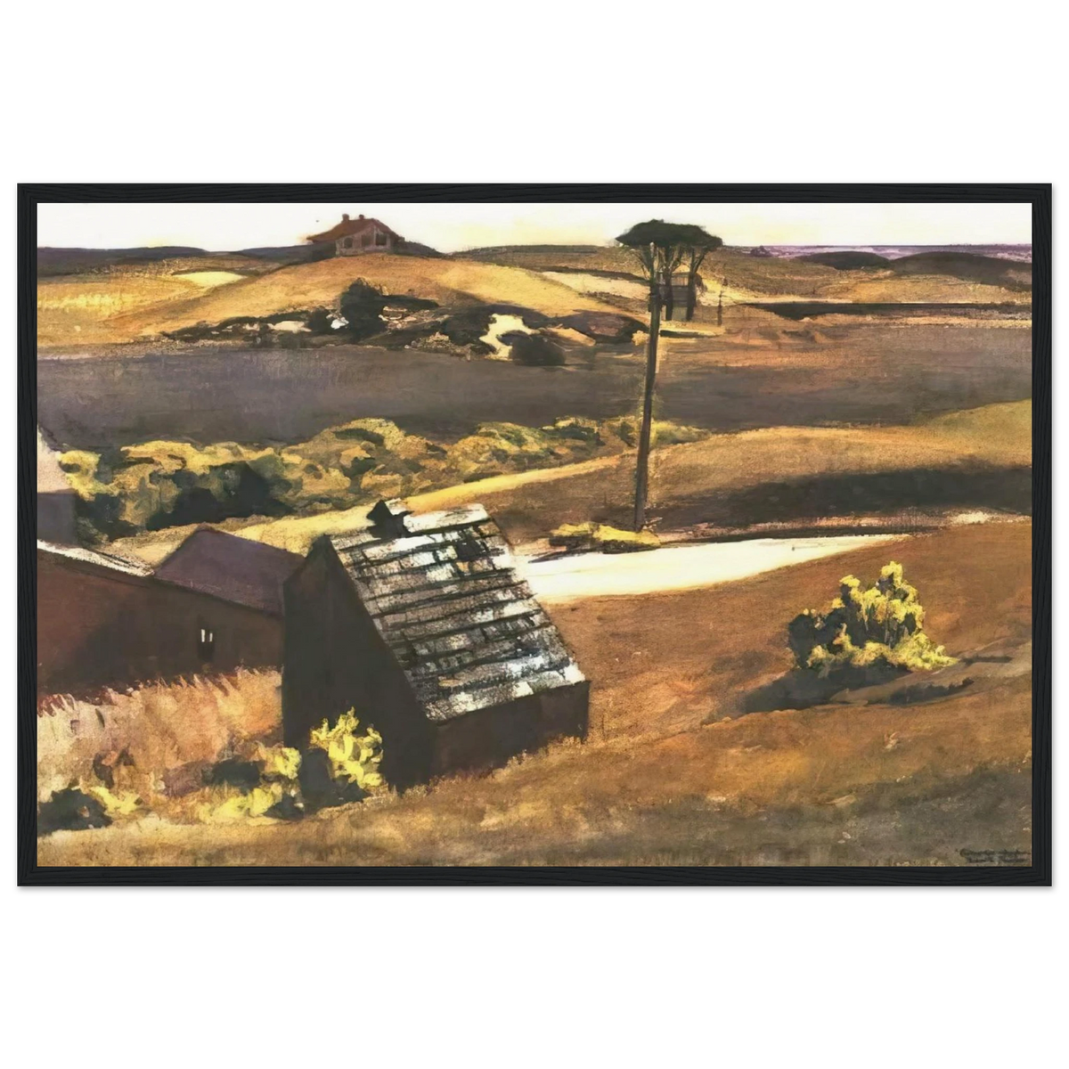 Burly Cobb Hen Coop and Barn Framed Poster | Edward Hopper Framed Prints Wall Art | Edward Hopper Print