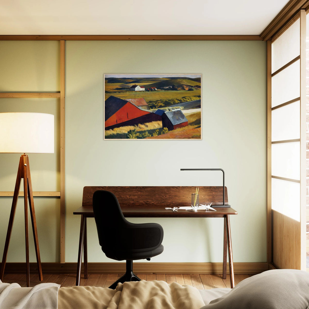 Cobbs Barns and Distant Houses Framed Poster | Edward Hopper Framed Prints Wall Art | Edward Hopper Print