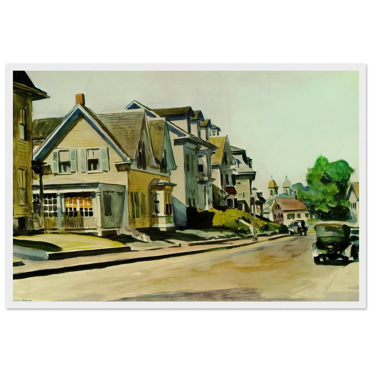 Sun on Prospect Street Gloucester, Massachusetts Framed Poster | Edward Hopper Framed Prints Wall Art | Edward Hopper Print